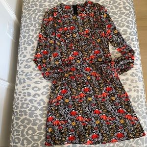 Topshop Dizzy Floral Ruffled Dress